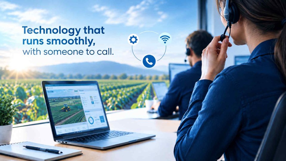 Support team on a call while technology runs smoothly